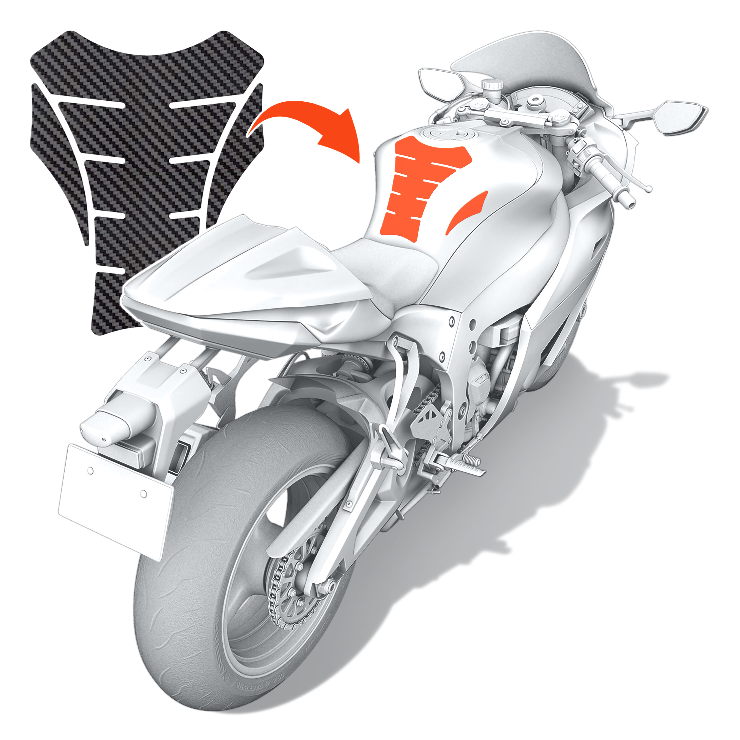 Motorrad Tankpad-Schutzfolie Universal