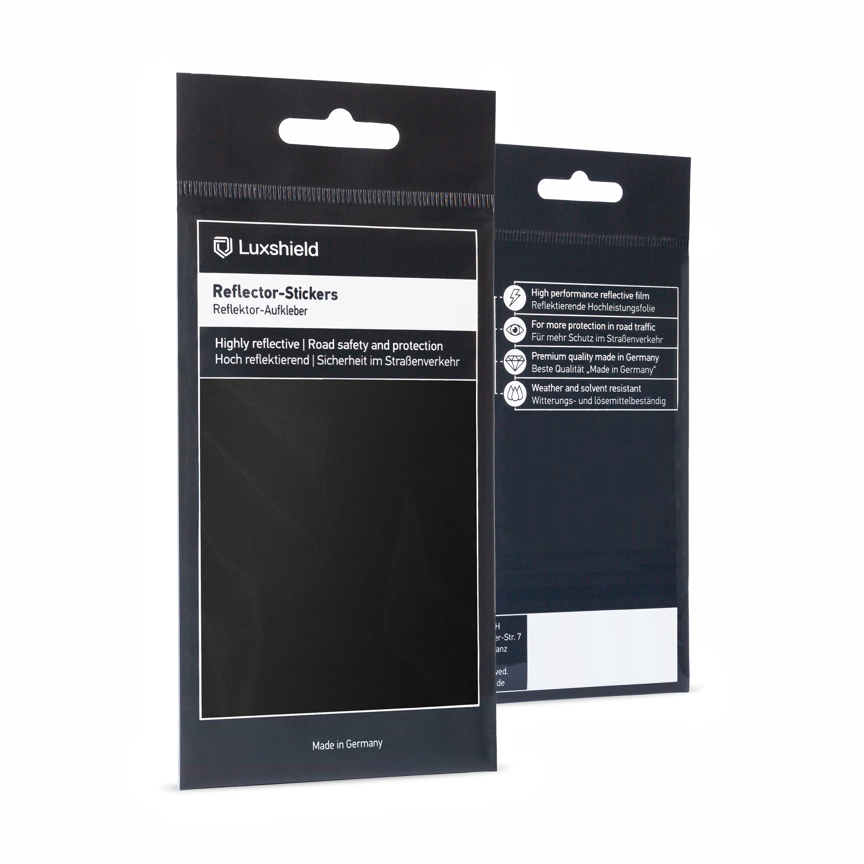 Luxshield Reflektoren Sticker Set - Universalzuschnitt - für Fahrrad Roller Kinderwagen | 100% passgenau | einfache Montage | lange Haltbarkeit