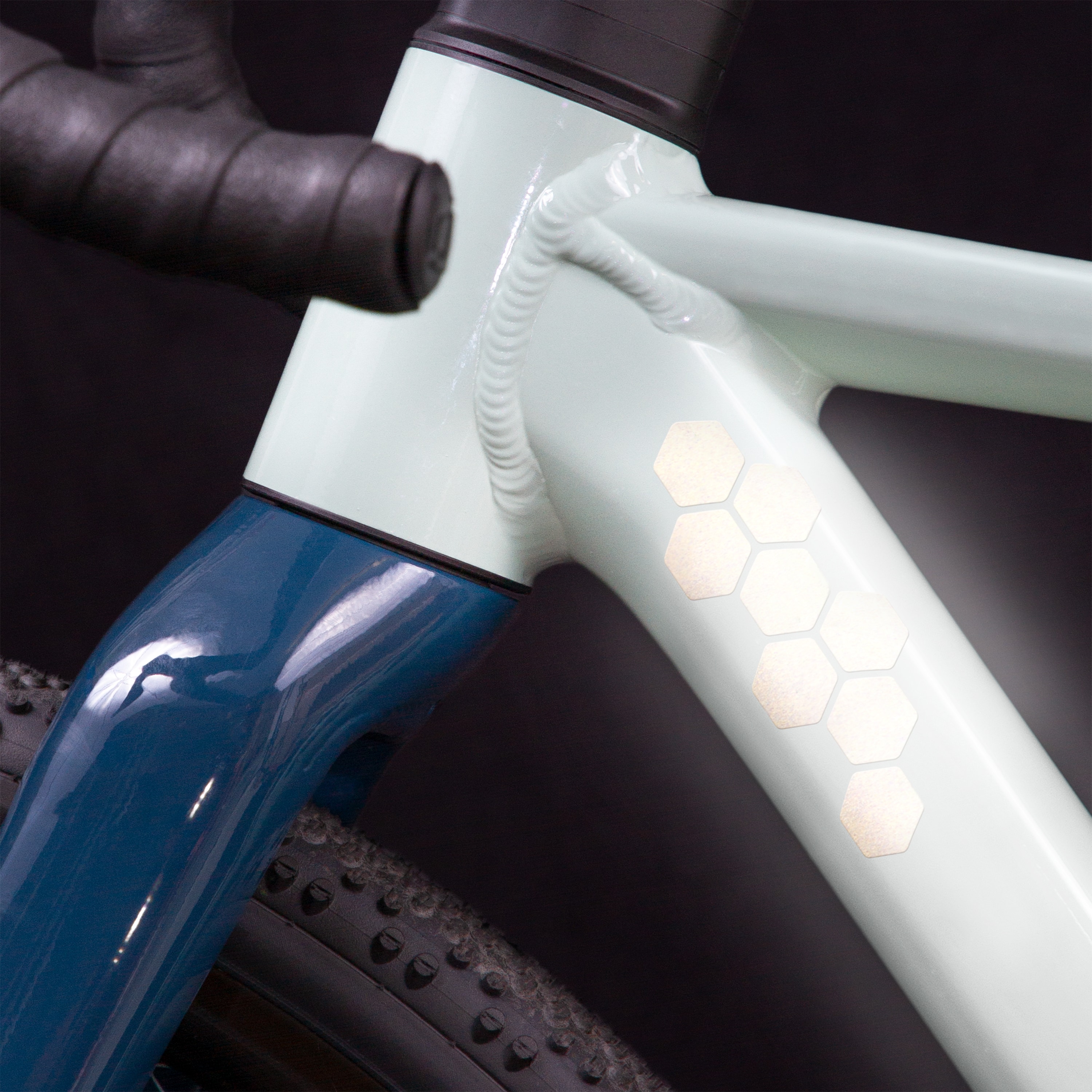 Reflektoren Sticker Set - Hexagon klein  - für Fahrrad Roller Kinderwagen