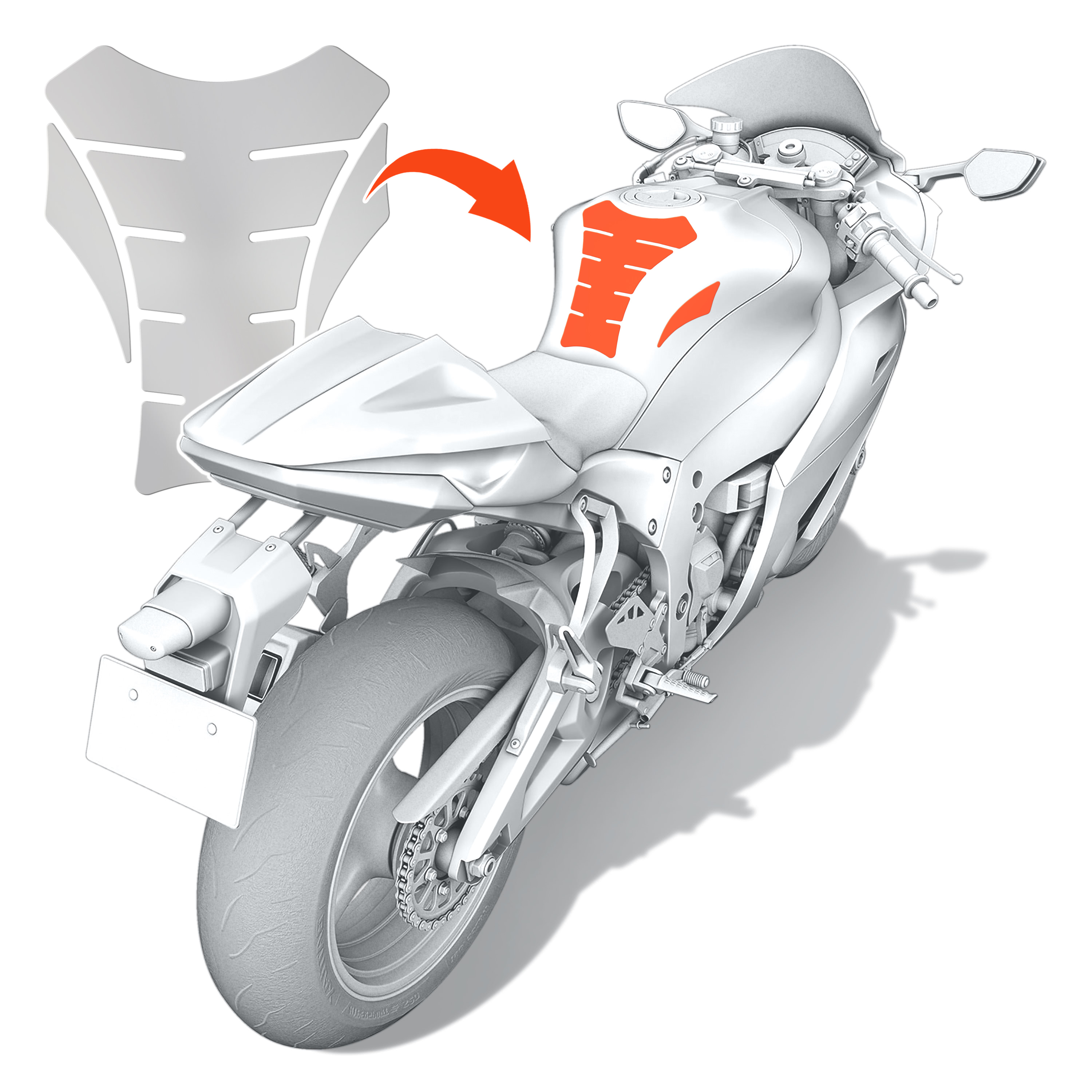Motorrad Tankpad-Schutzfolie Universal