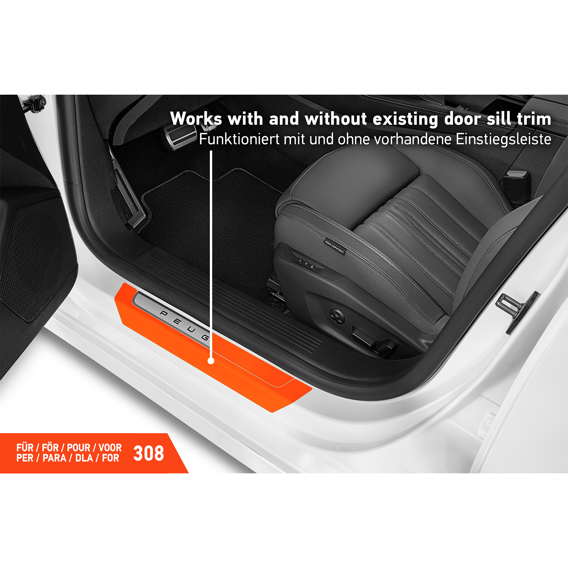 Einstiegsleisten Schutz für Peugeot 308 III P51 I 2021 - 2026 im 4er Set