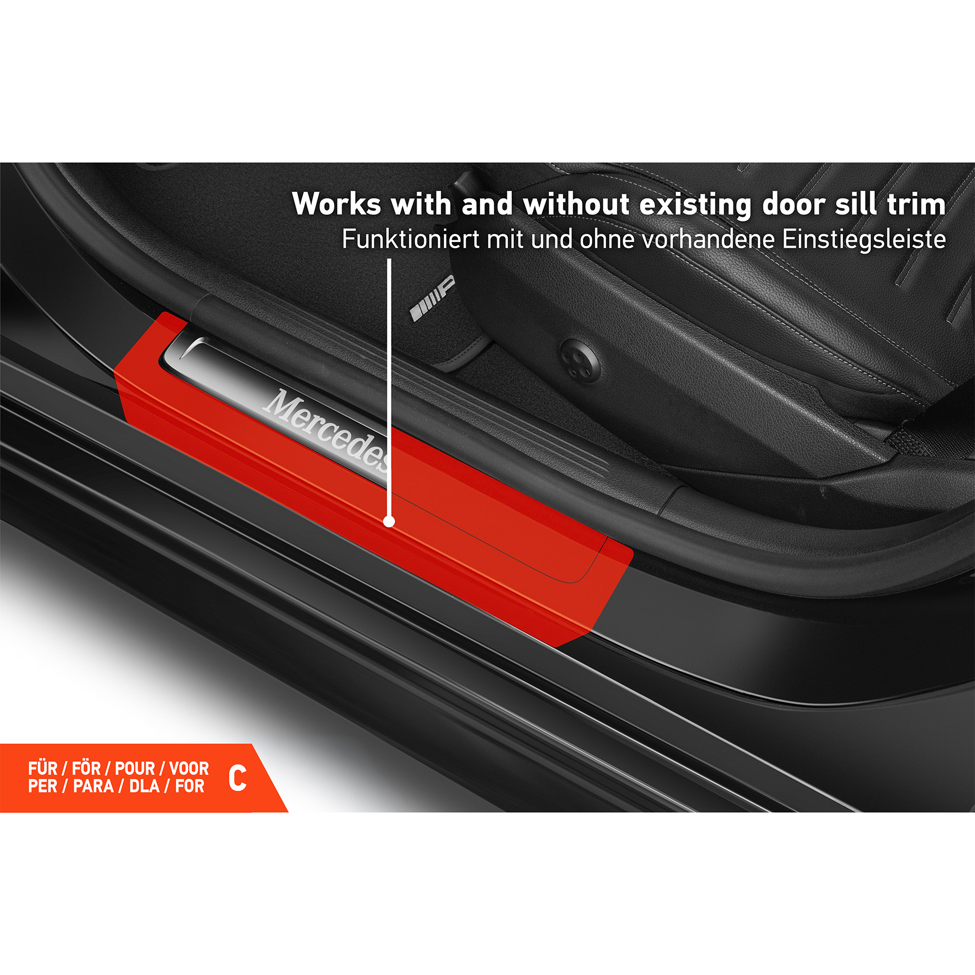 Einstiegsleisten Schutz für Mercedes Benz C-Klasse Limousine W206 I 2021 - 2026 im 4er Set