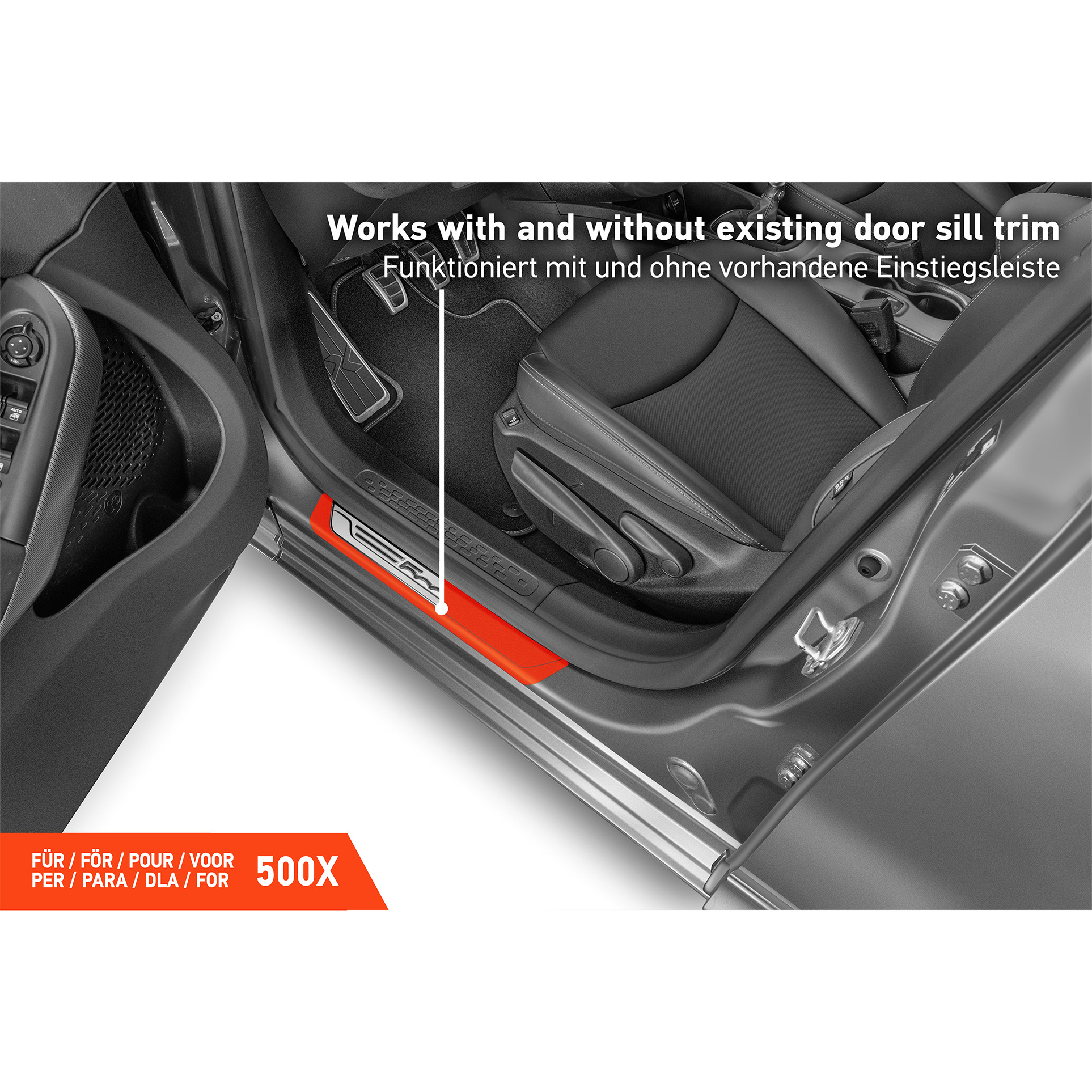 Einstiegsleisten Schutz für Fiat 500X 334 I 2014 - 2024 im 4er Set