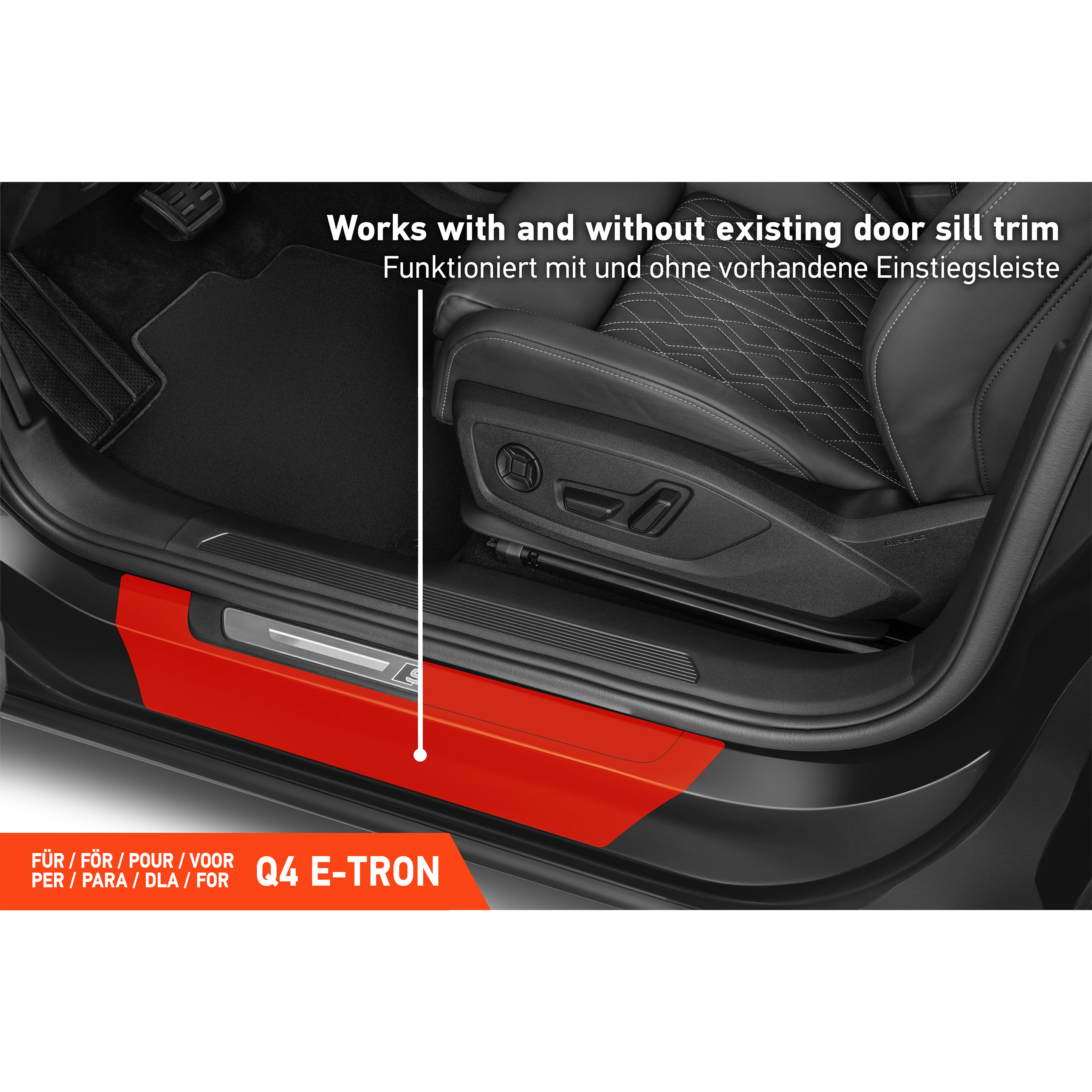Einstiegsleisten Schutz für Audi Q4 e-tron Sportback F4 I 2021 - 2026 im 4er Set