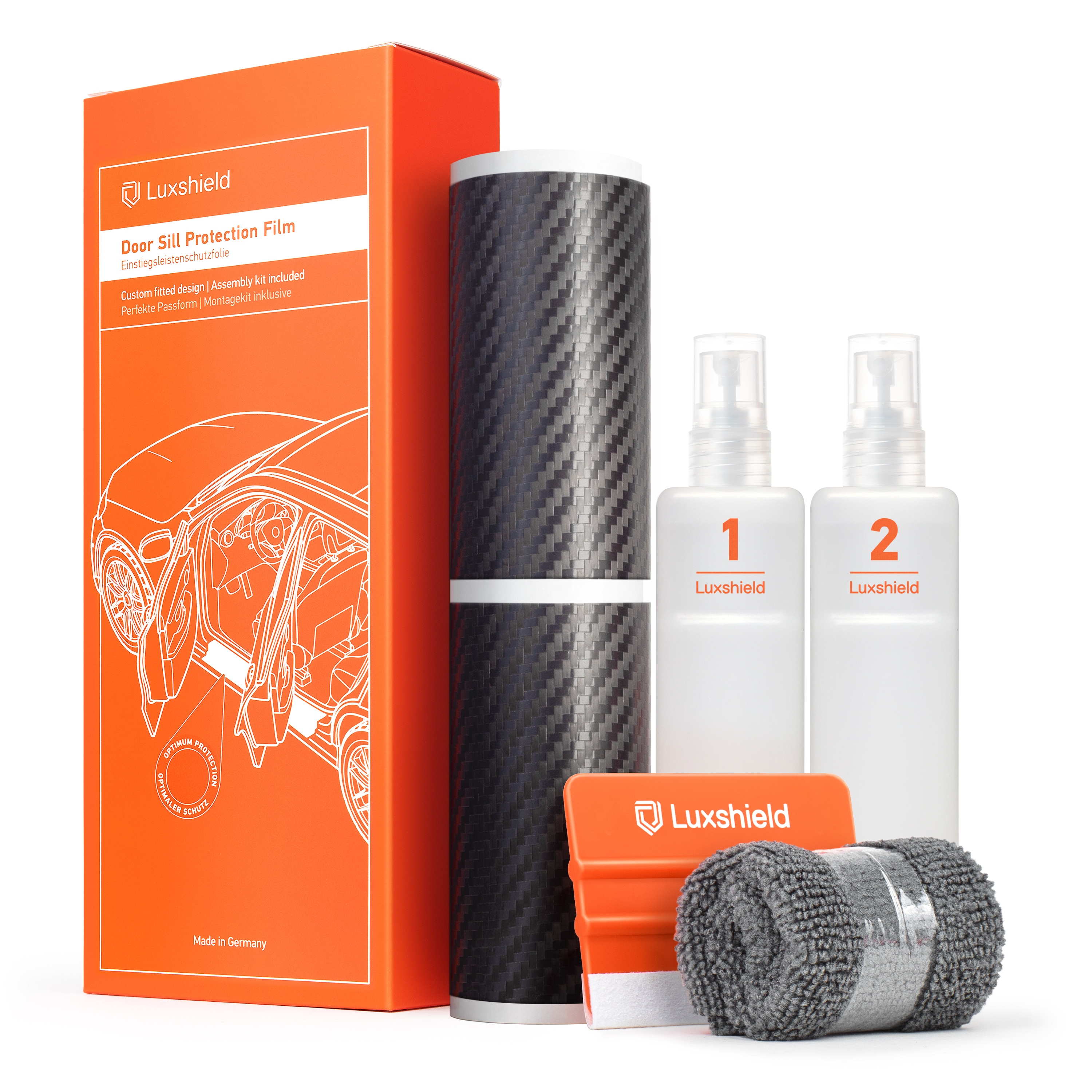 Luxshield Einstiegsleisten Schutz für Mercedes Benz C-Klasse Limousine W206 I 2021 - 2026 im 4er Set | 100% passgenau | einfache Montage | lange