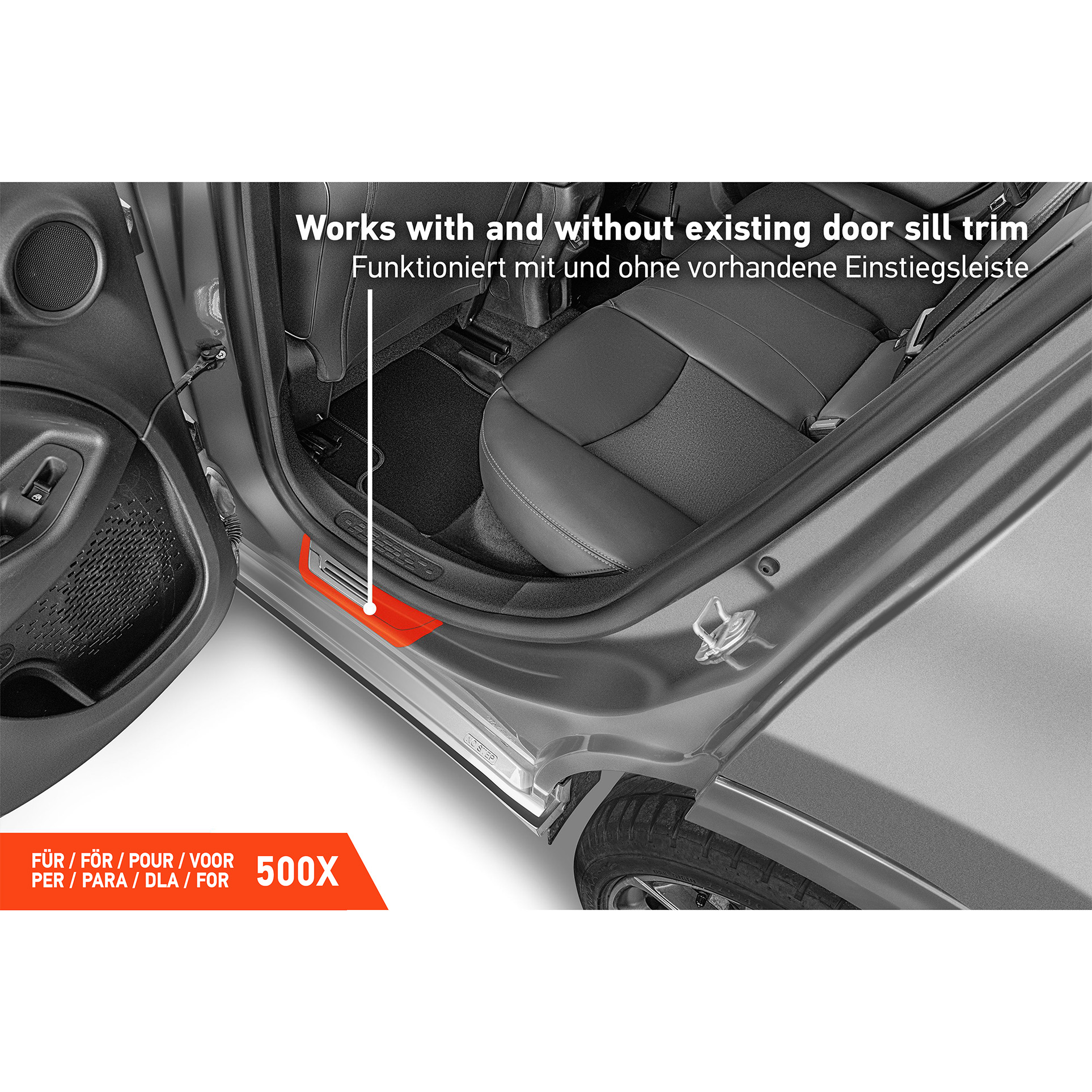 Einstiegsleisten Schutz für Fiat 500X 334 I 2014 - 2024 im 4er Set