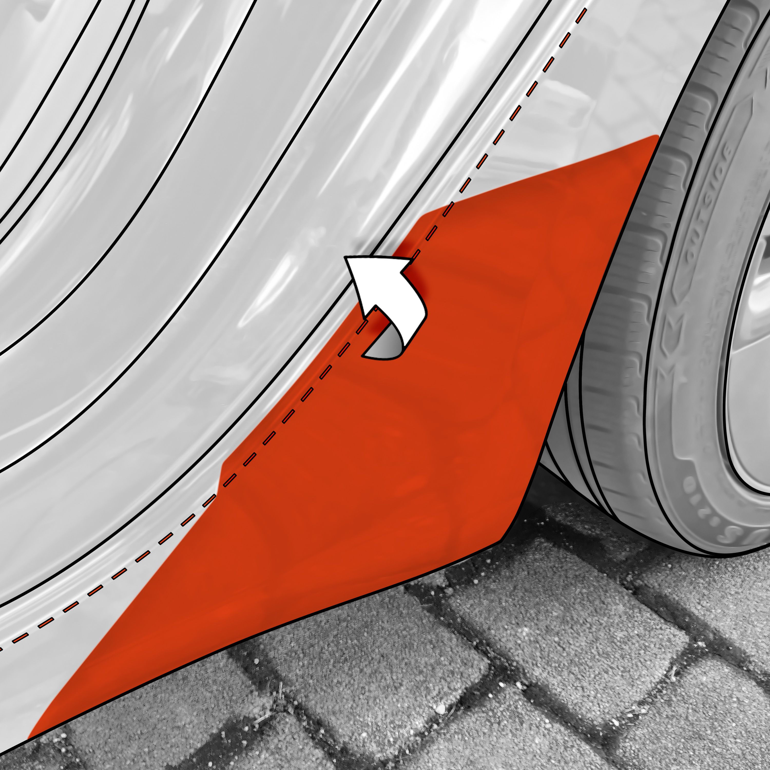 Radlaufschutzfolie Transparent für Tesla Model 3 I 2017 - 2025