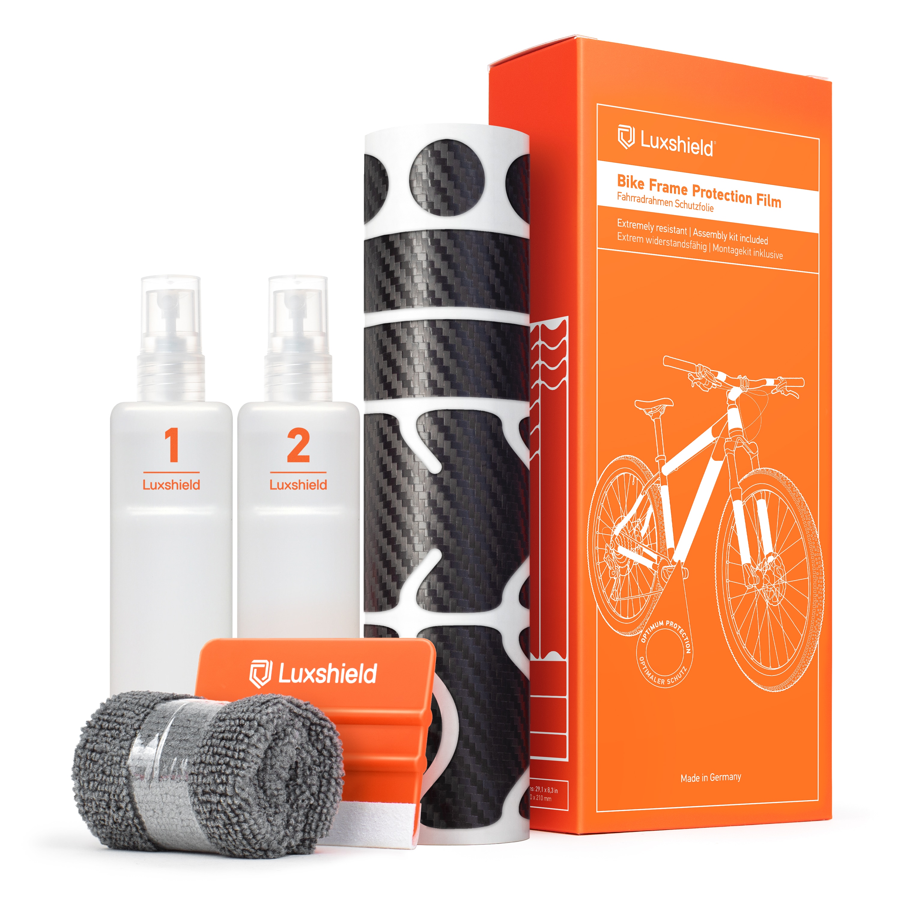 Pellicola di protezione della vernice per biciclette Universal -  Effetto Carbonio