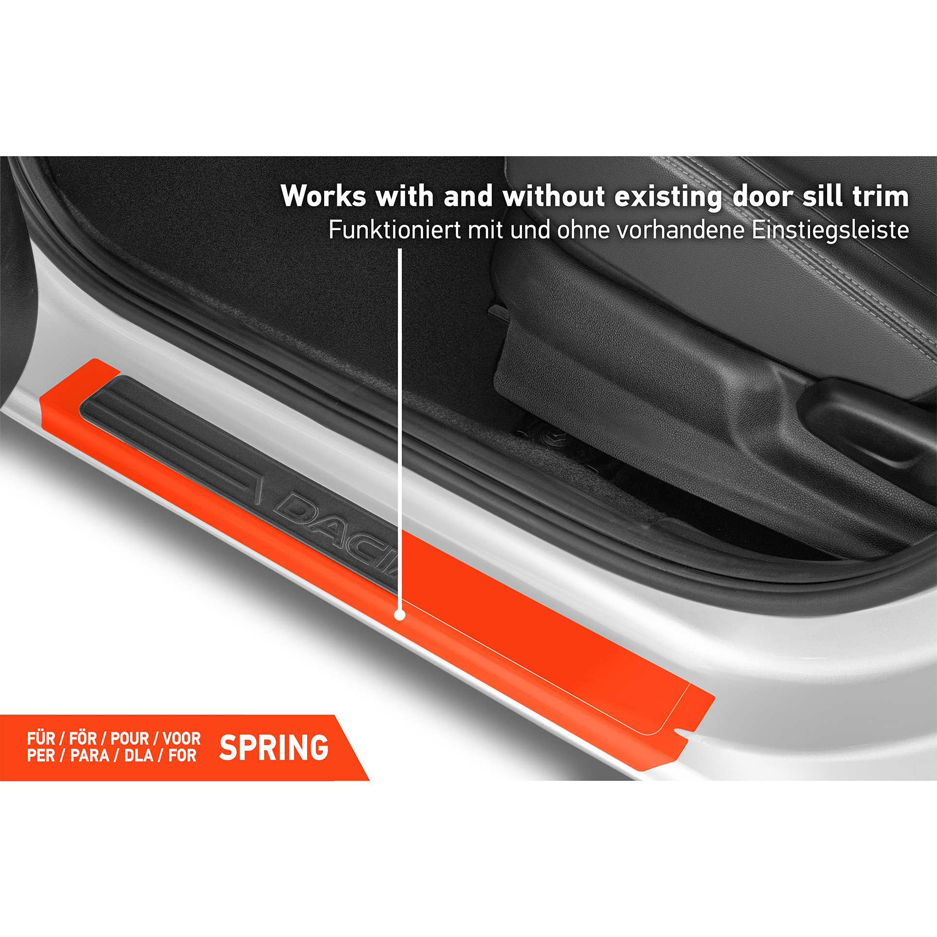 Einstiegsleisten Schutz für Dacia Spring BBG I 2021 - 2026 im 4er Set