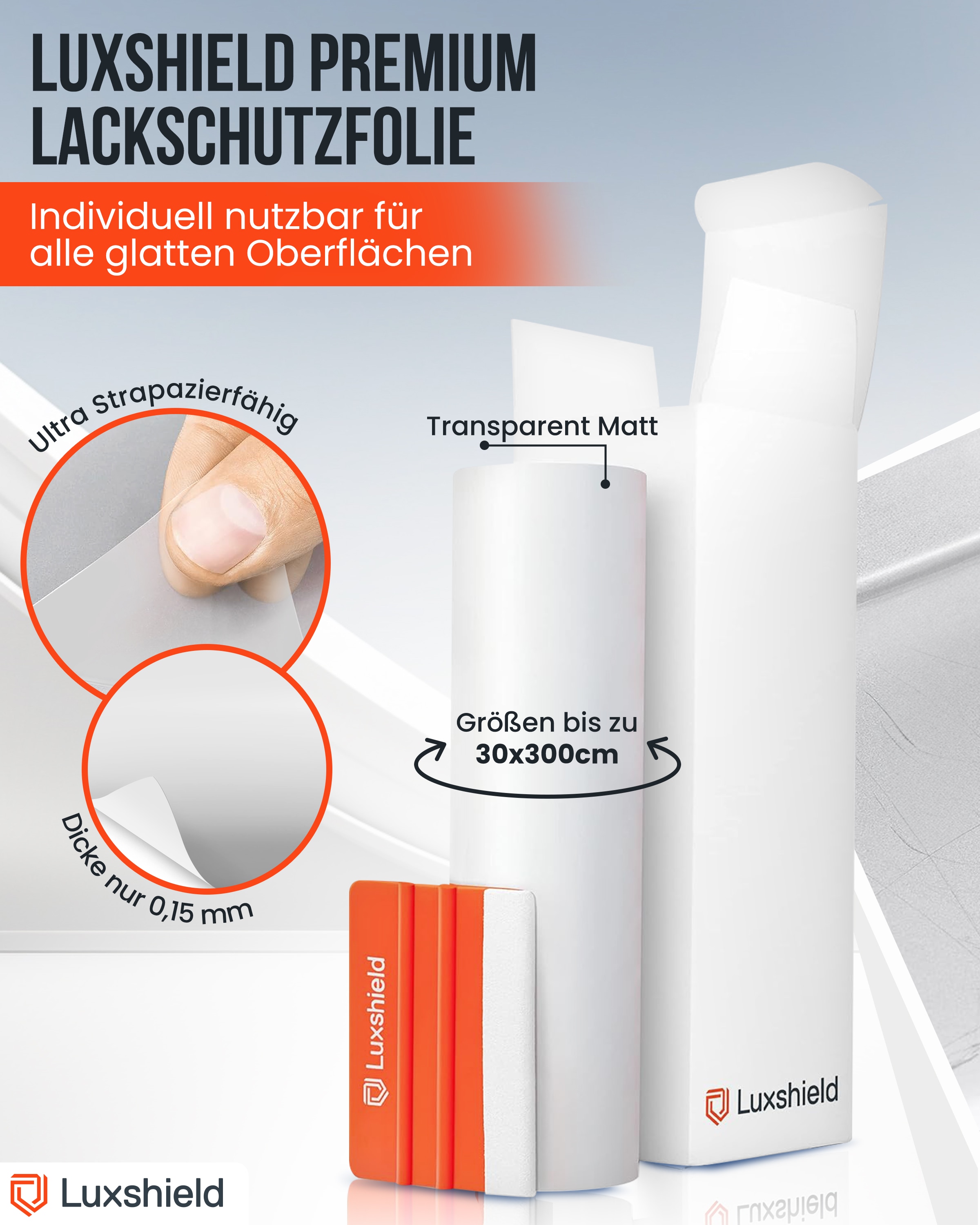 Lackschutzfolie Transparent matt 30x100cm