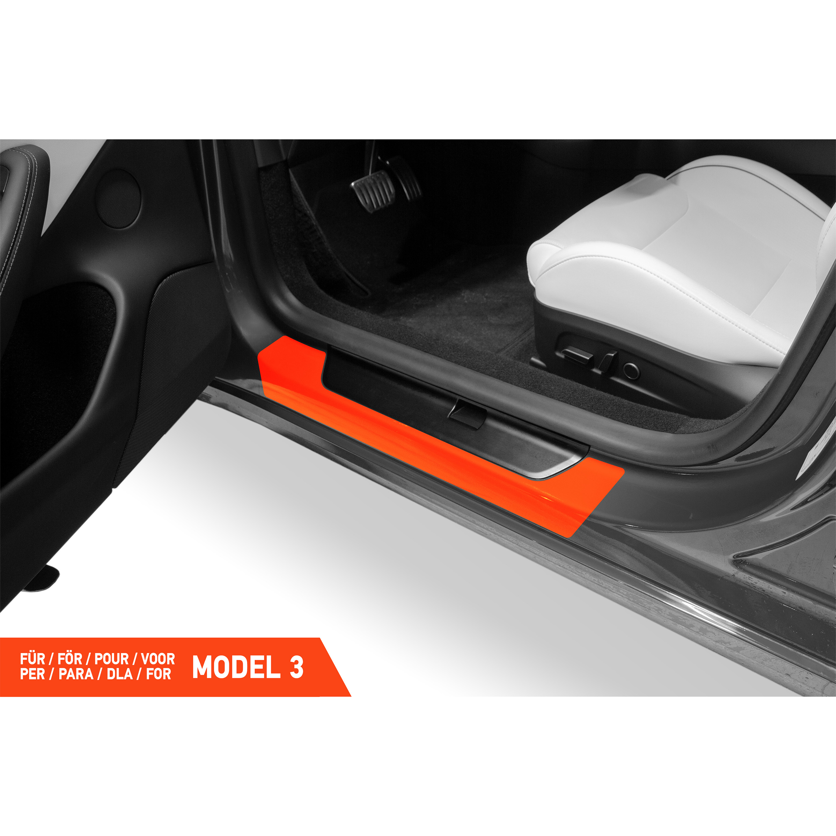 Einstiegsleisten Schutz für Tesla Model 3 (nicht Standard) I 2023 - 2026 im 4er Set