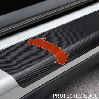 Original VW Caddy Schutzfolie Einstiegsleiste schwarz silber Tür Schutz  Folie