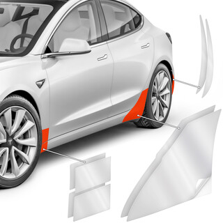 Radlaufschutzfolie Transparent fr Tesla Model 3 I 2017 - 2025